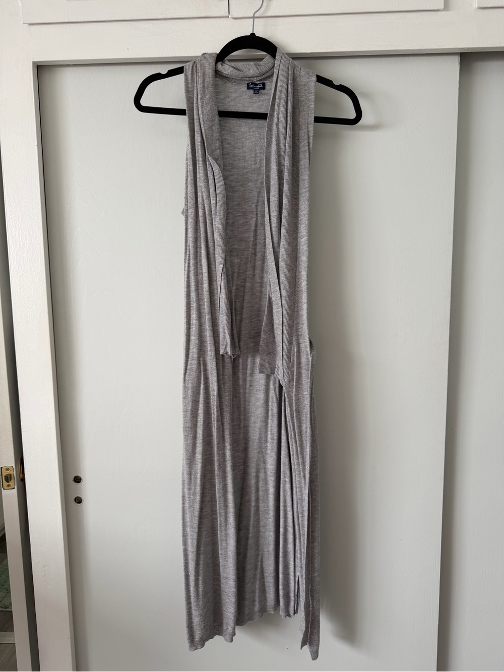Splendid Heather Gray Ribbed Open Duster